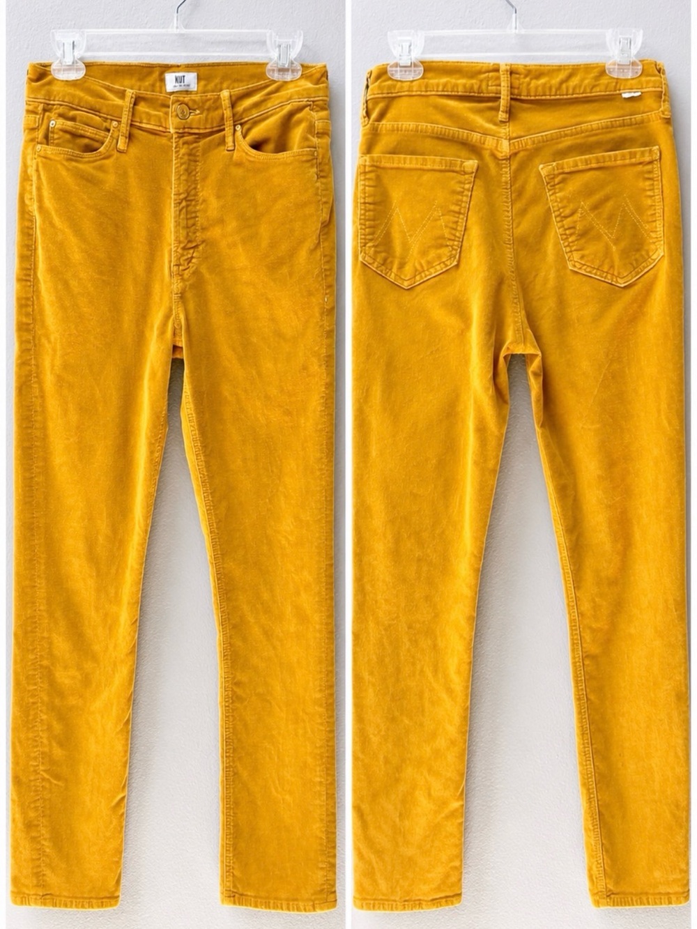 MOTHER The Mid Rise Dazzler Ankle Corduroy Pants 29 Hopscotch Honey Gold